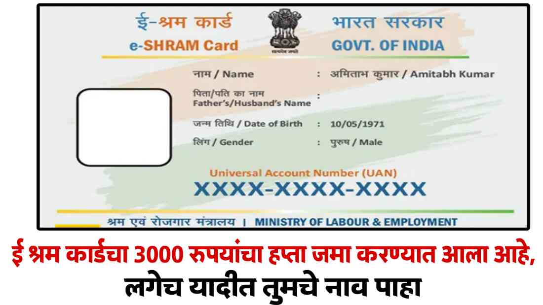 E Shram Card Payment List